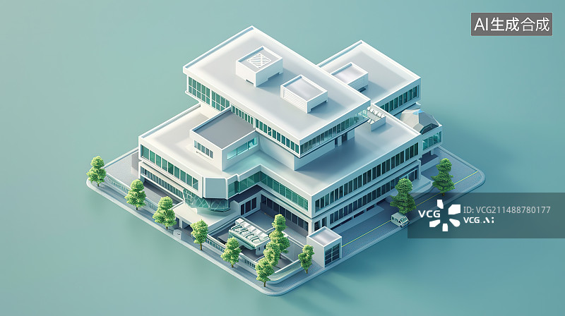 【AI数字艺术】蓝色背景下的房屋图片素材