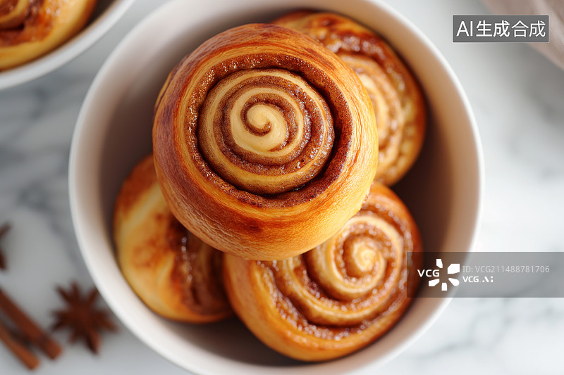 【AI数字艺术】面点小吃红糖面包卷花卷图片素材