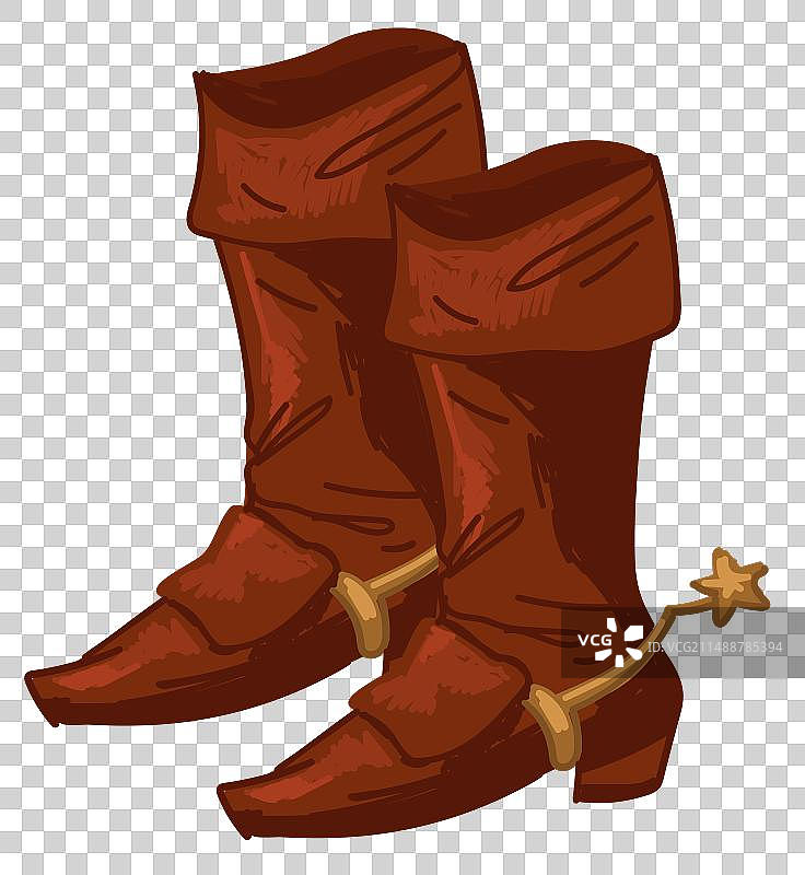 牛仔或警长复古皮鞋图片素材