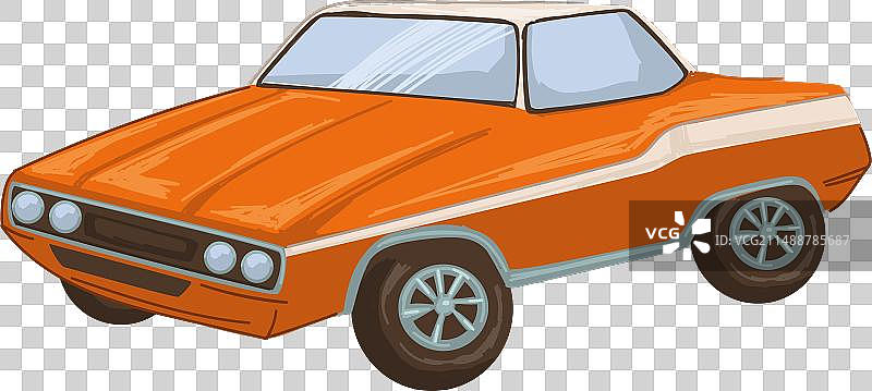 20世纪70年代的复古老爷车图片素材