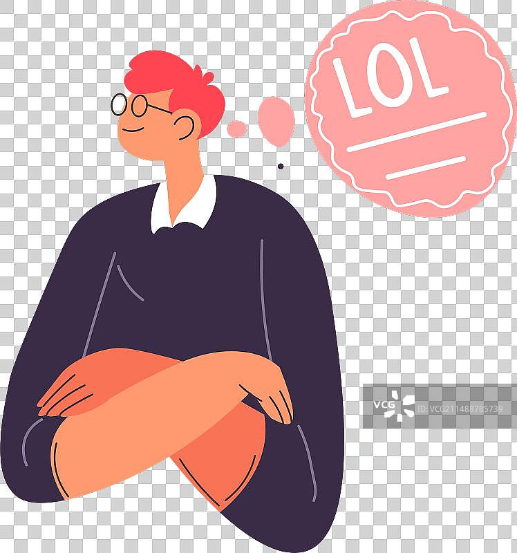 无聊青少年男性角色的LOL表情图片素材