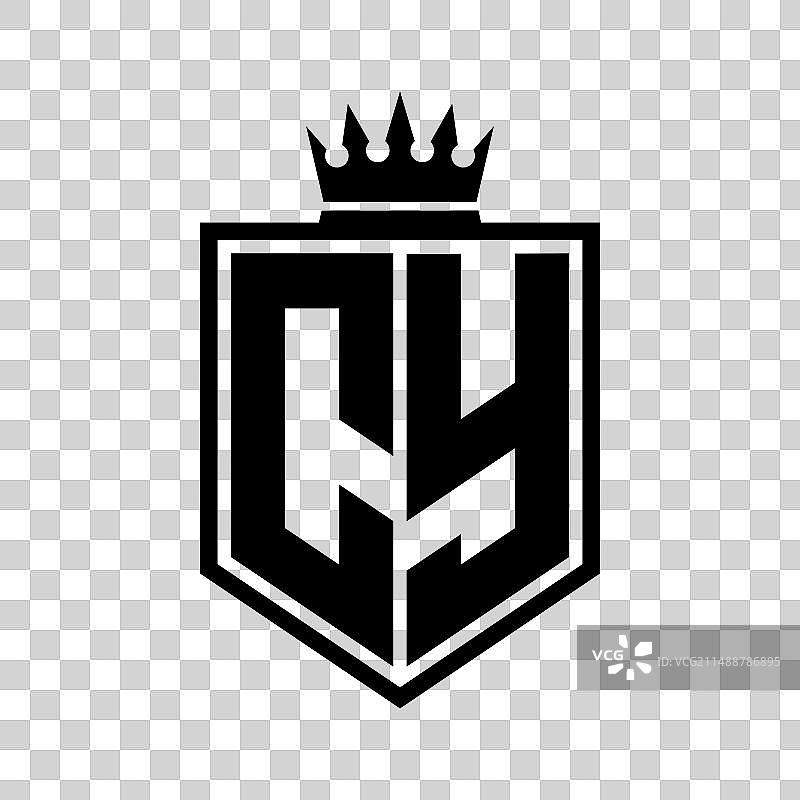 CY字母粗体盾牌几何形状logo图片素材