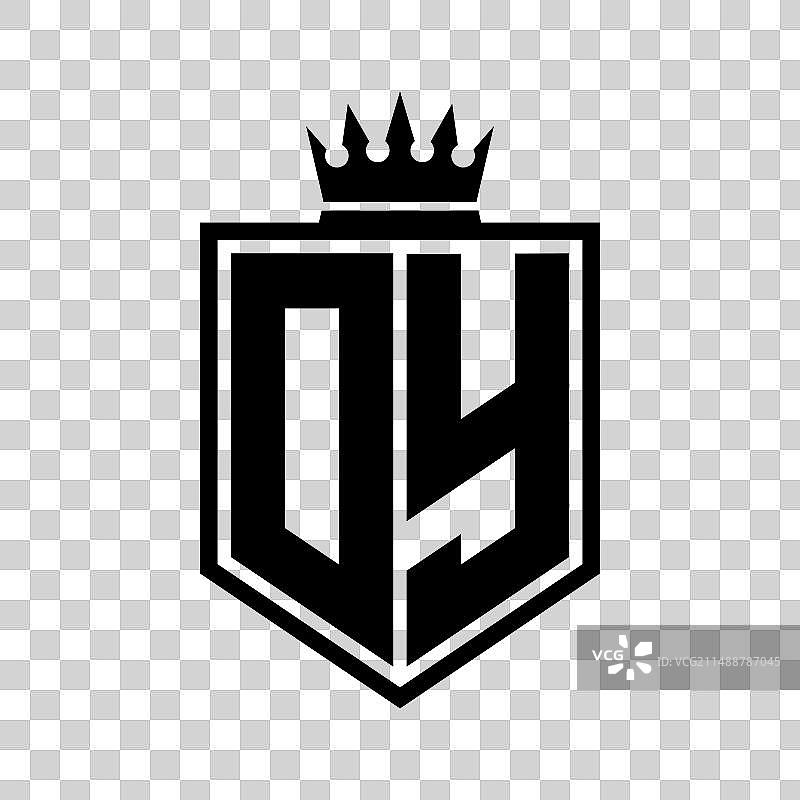 DY字母Logo，粗体盾牌几何造型图片素材