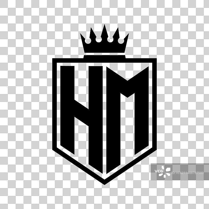 HM logo粗体盾牌几何造型图片素材