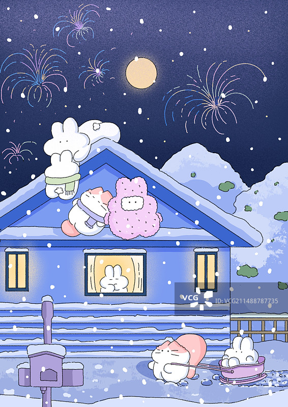 治愈系插画图片素材