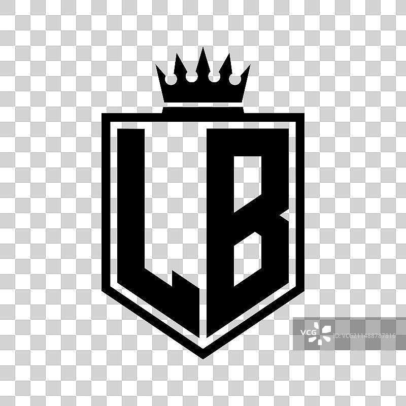 LB标志粗体盾形几何形状图片素材