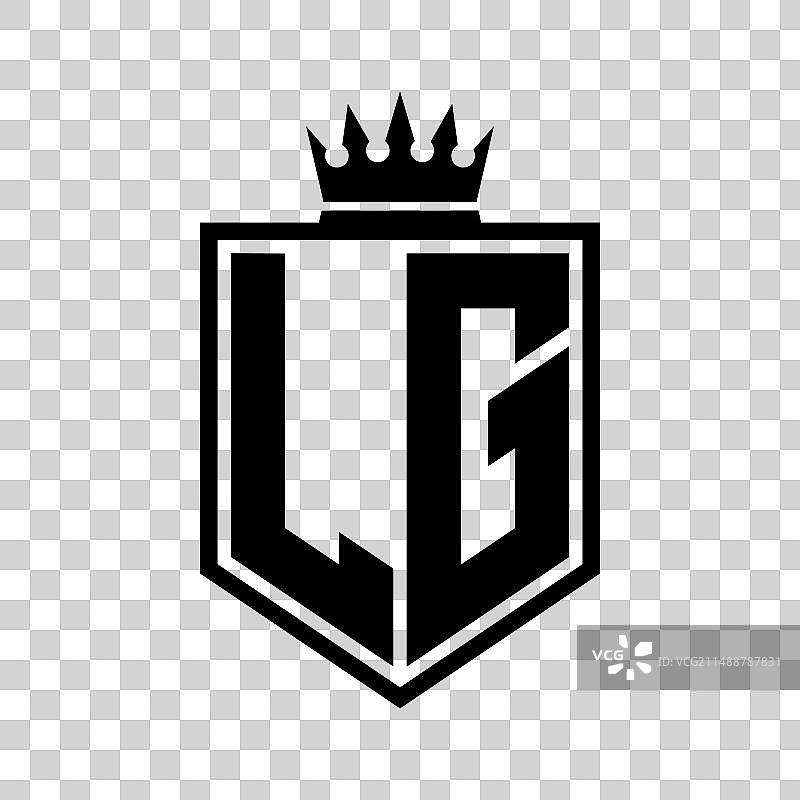 盾形LG字母组合标志图片素材