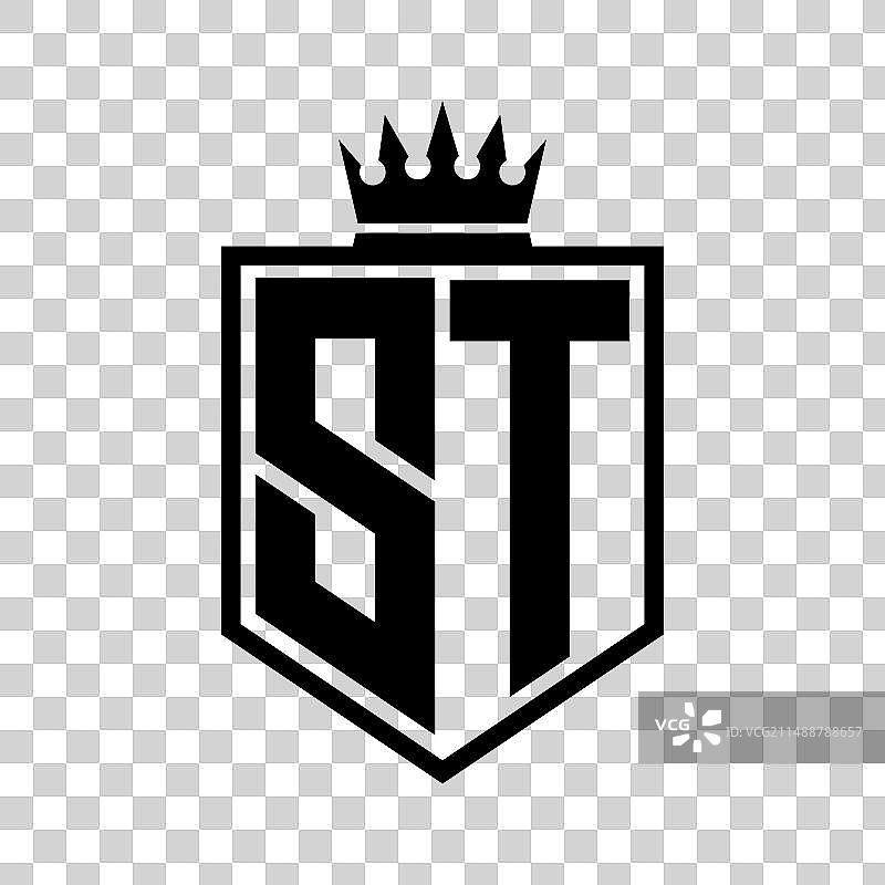 带有几何盾牌形状的ST logo图片素材