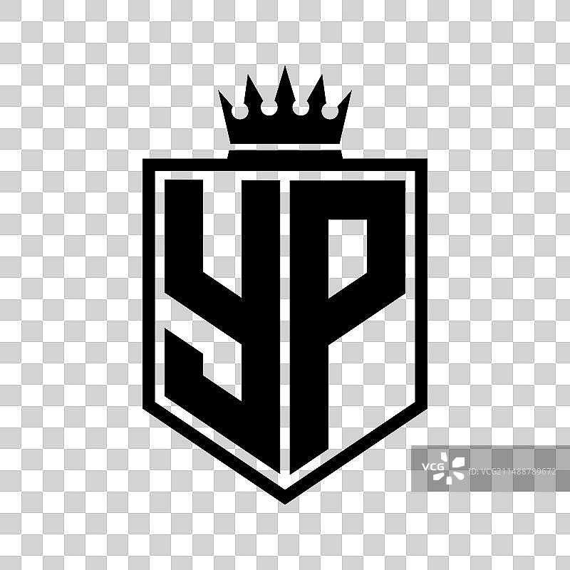 YP标志粗体盾牌几何形状字母组合图片素材