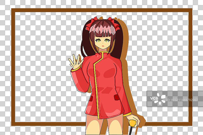 穿着漂亮的红色连衣裙设计的漂亮女孩图片素材