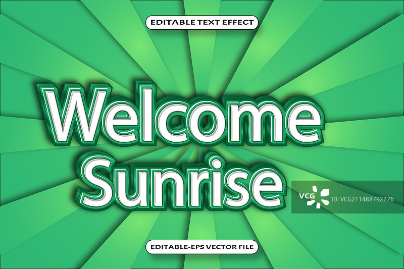 欢迎日出可编辑文本效果3D浮雕图片素材
