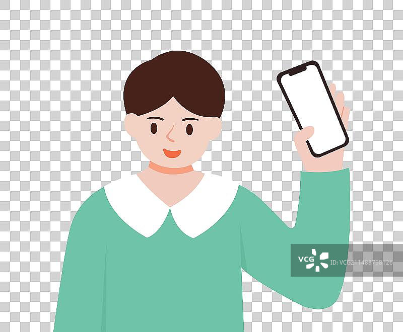 小男孩拿手机插画元素，互联网保险电商金融活动网上购物线上优惠查看手机，手机支付网上银行数字货币元宇宙图片素材