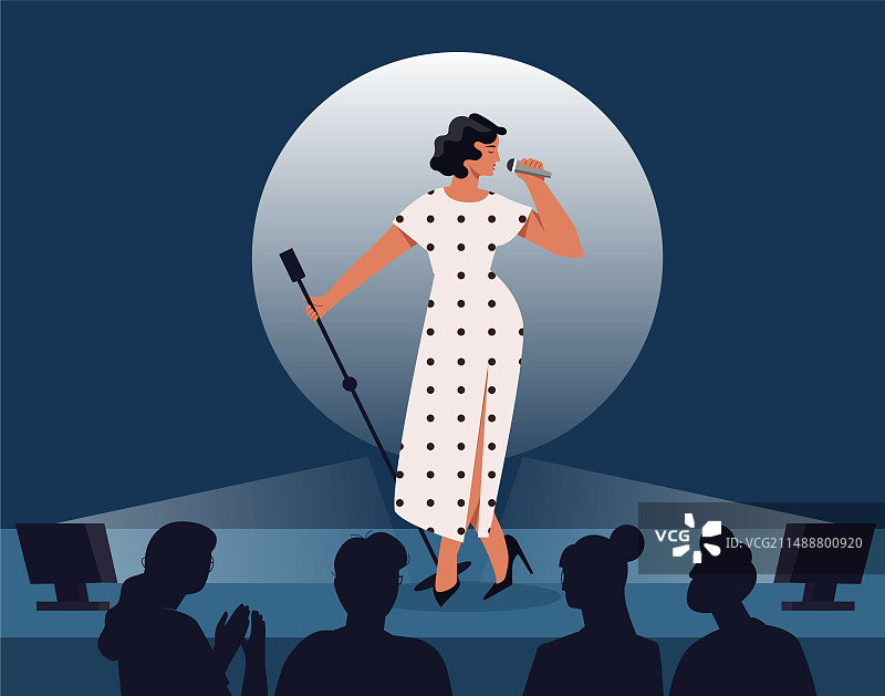 女性歌手现场概念图片素材