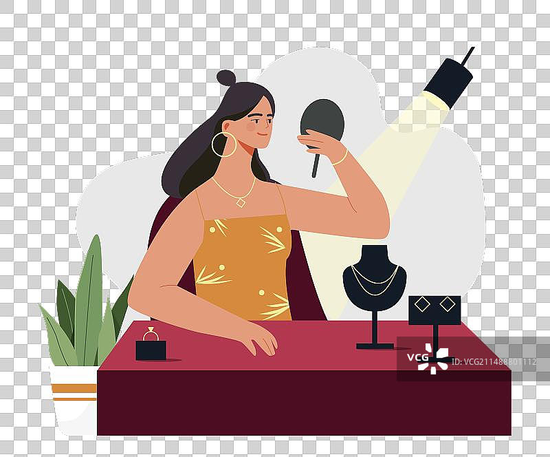 在珠宝店里的女人图片素材