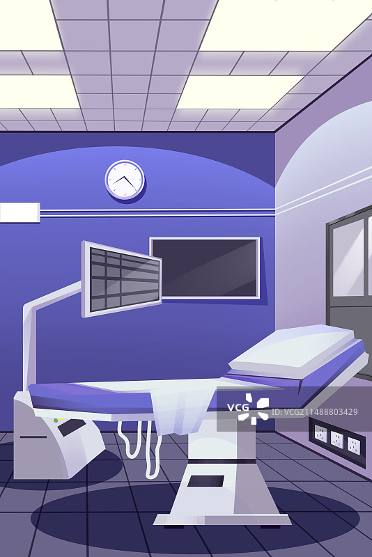 医院手术室病房医生场景插画图片素材