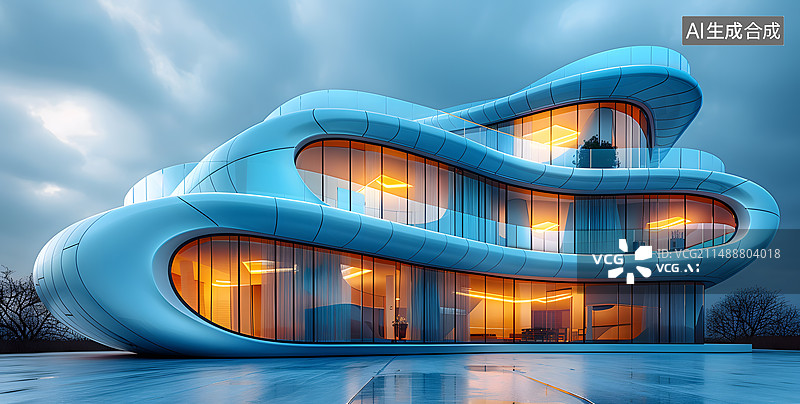 【AI数字艺术】未来主义感的建筑设计图片素材