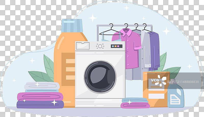 洗衣主题卡通背景图片素材