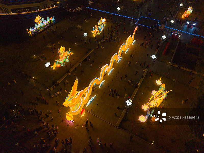 绍兴城市广场龙舞新春图片素材