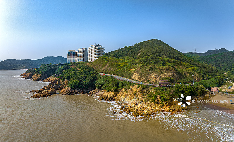 秀水湾休闲度假村 浙江省舟山市岱山县秀山滨海度假公寓 沙滩群 住宅区图片素材