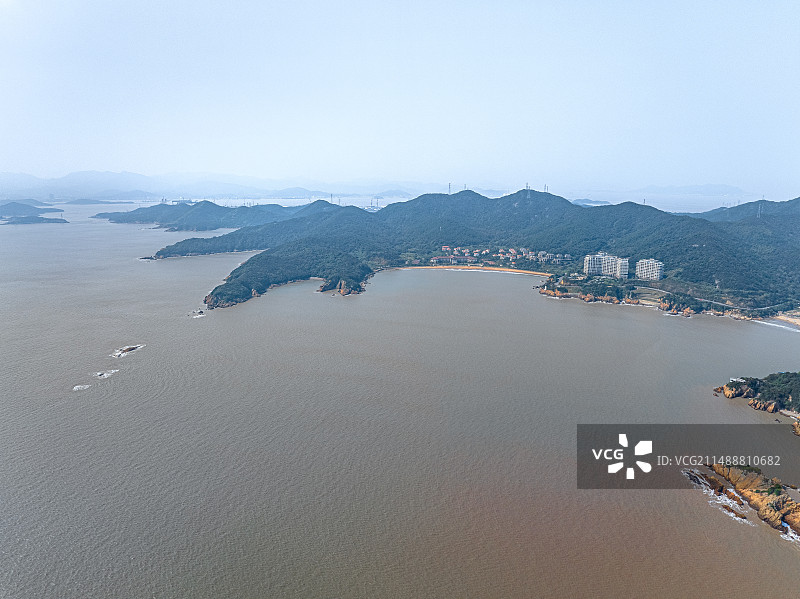 秀水湾休闲度假村 浙江省舟山市岱山县秀山滨海度假公寓 沙滩群 住宅区图片素材