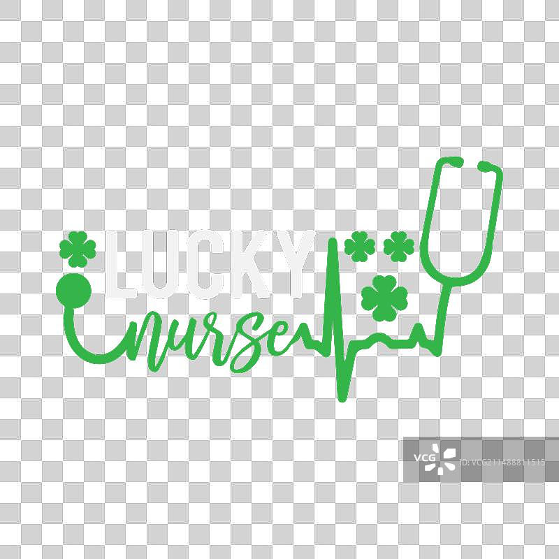 幸运护士圣帕特里克节礼物三叶草护士图片素材