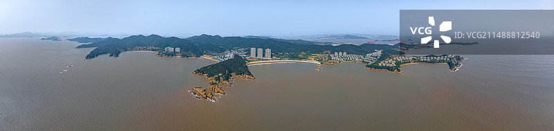 秀山岛全景 浙江省舟山市岱山县秀山乡 舟山群岛 东南沿海沙滩群图片素材