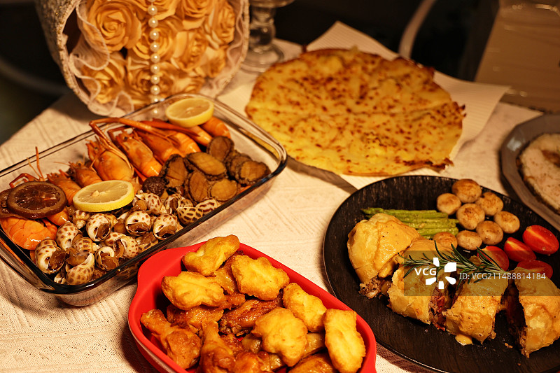 丰盛的晚餐、食物主题图片素材