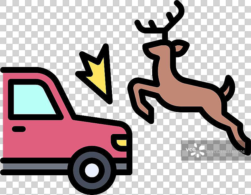 涉及动物的车祸图标图片素材