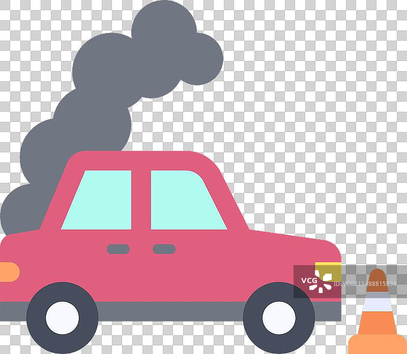 车辆损坏图标，与交通事故和安全相关图片素材