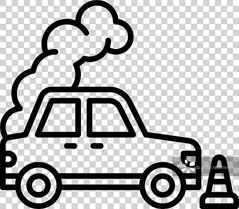 车辆损坏图标，与交通事故和安全相关图片素材