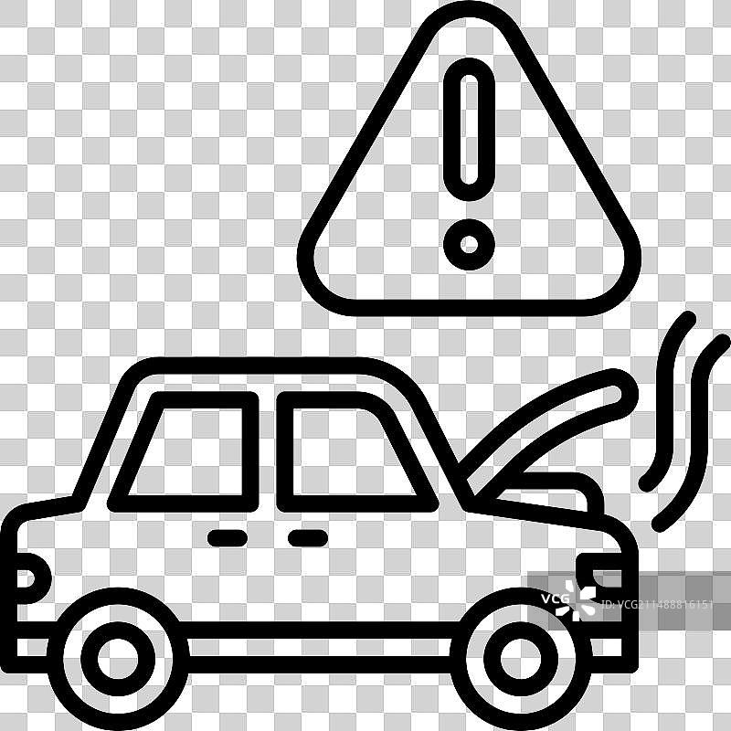 汽车过热图标，交通事故与安全图片素材