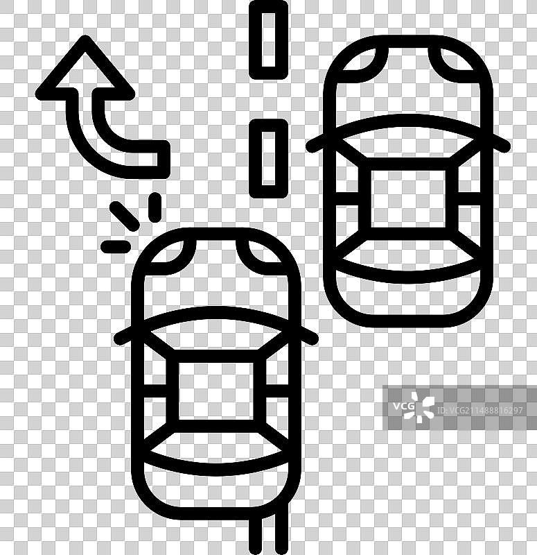 超车图标：交通事故与安全图片素材