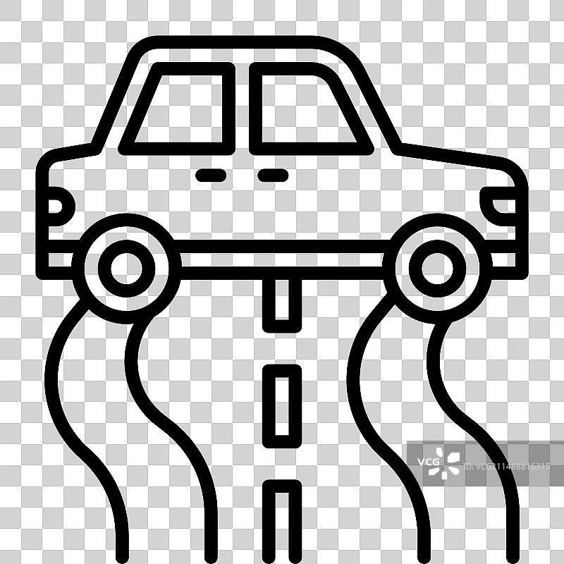 湿滑路面汽车事故安全图标图片素材