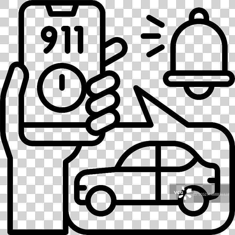 紧急呼叫图标：交通事故与安全图片素材