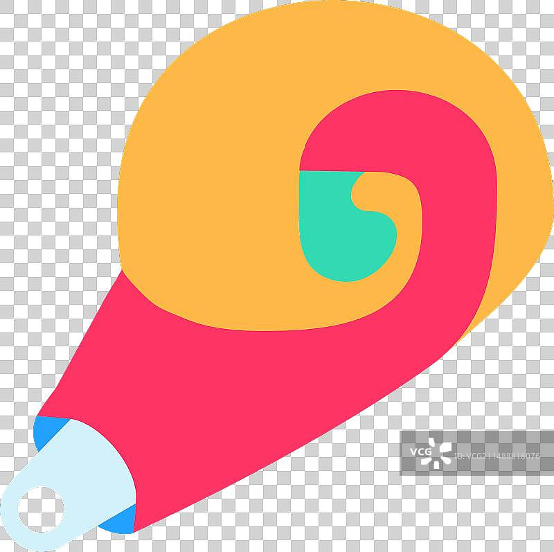 长笛噪音器生日派对彩色笔触图标图片素材