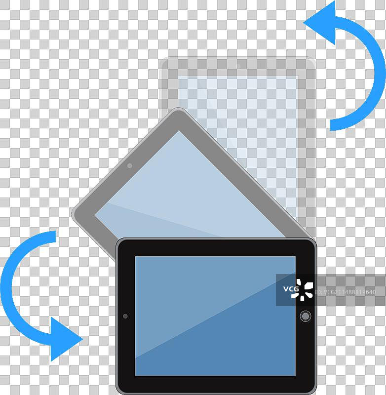 平板电脑屏幕上的简易视觉指导图片素材