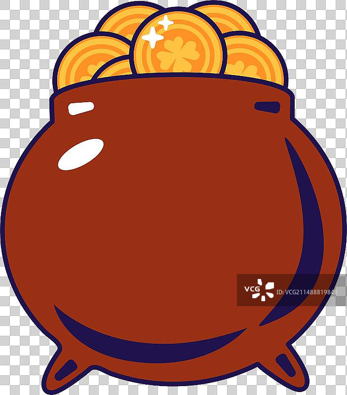 装满金币的魔法矮妖大锅图片素材