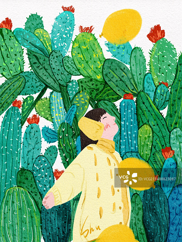 仙人掌的春天图片素材