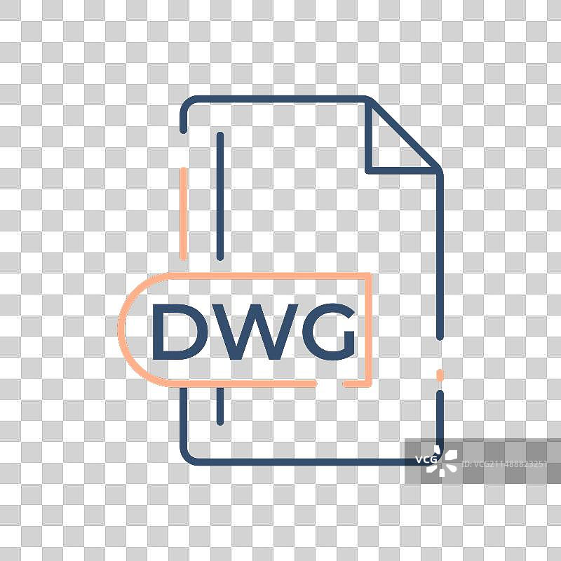 DWG文件格式图标DWG扩展线图标图片素材