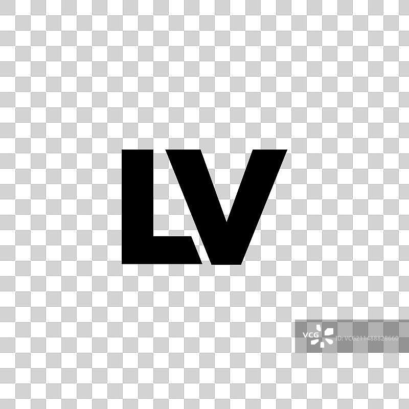 字母L和V的LV极简标志设计模板图片素材