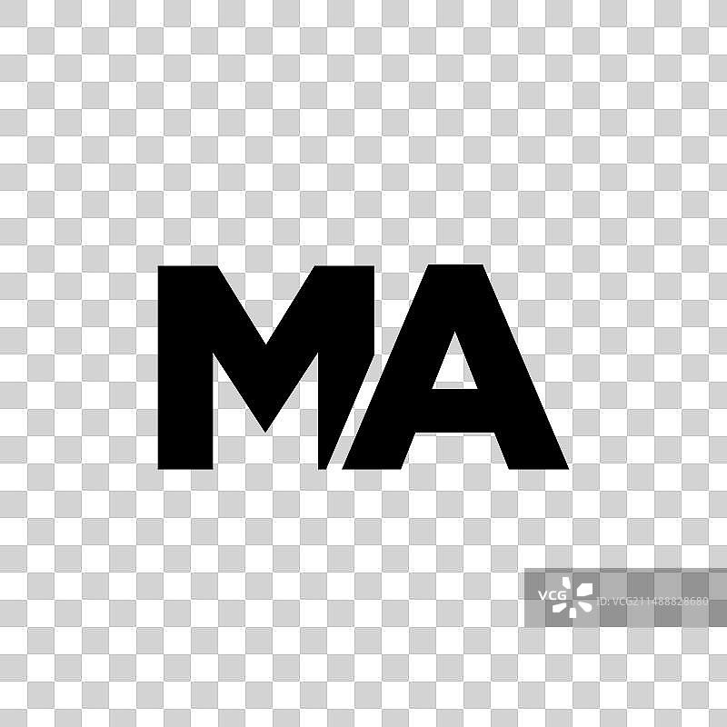 字母MA组合极简标志设计模板图片素材