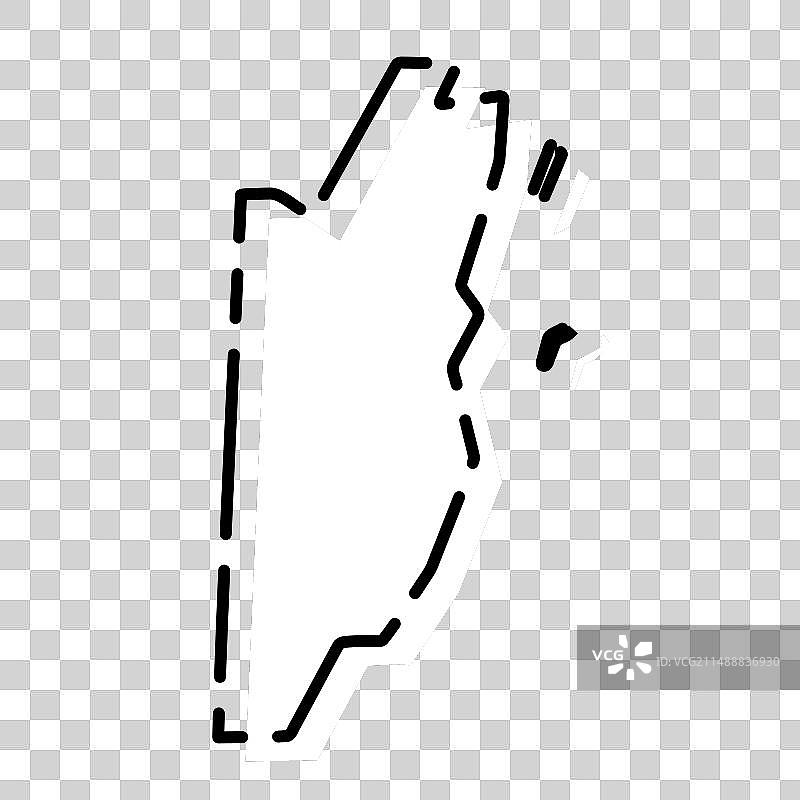 伯利兹简化地图图片素材