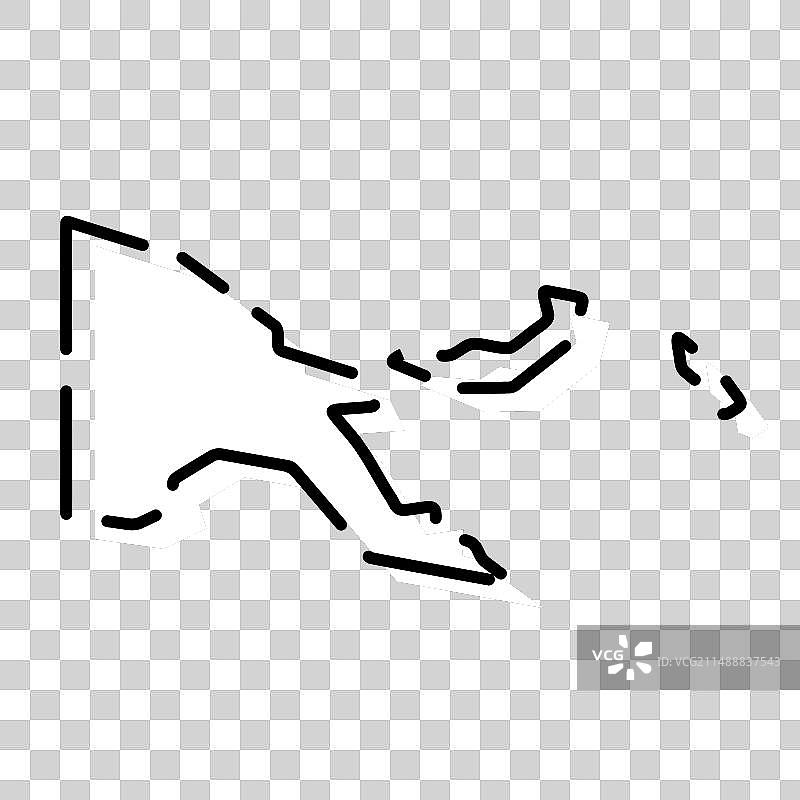 巴布亚新几内亚简化地图图片素材