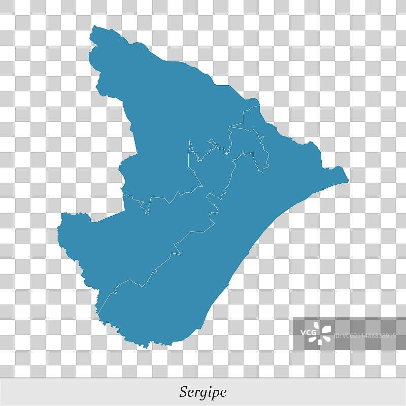 巴西塞尔希培州地图图片素材