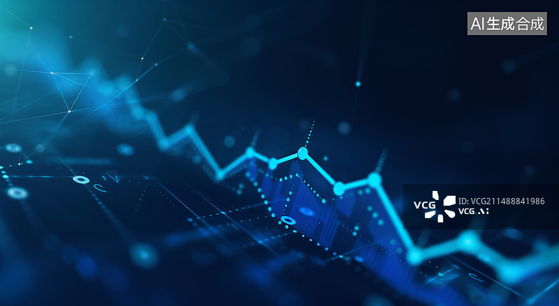 【AI数字艺术】股票市场财务增长图图片素材