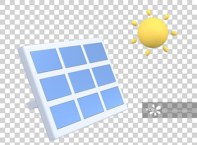新能源太阳能板发电3D卡通插画元素图片素材
