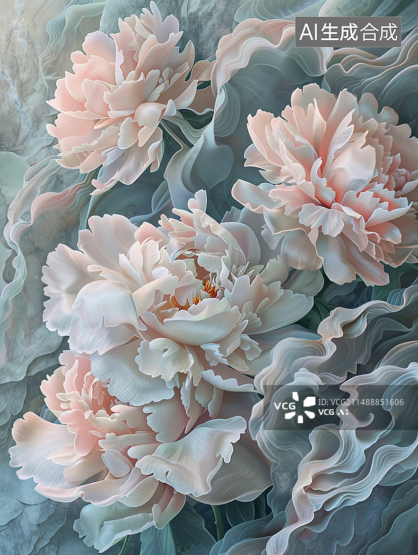 【AI数字艺术】华丽花朵特写图片素材