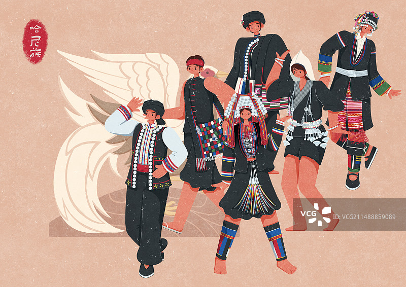 哈尼族不同服饰图片素材