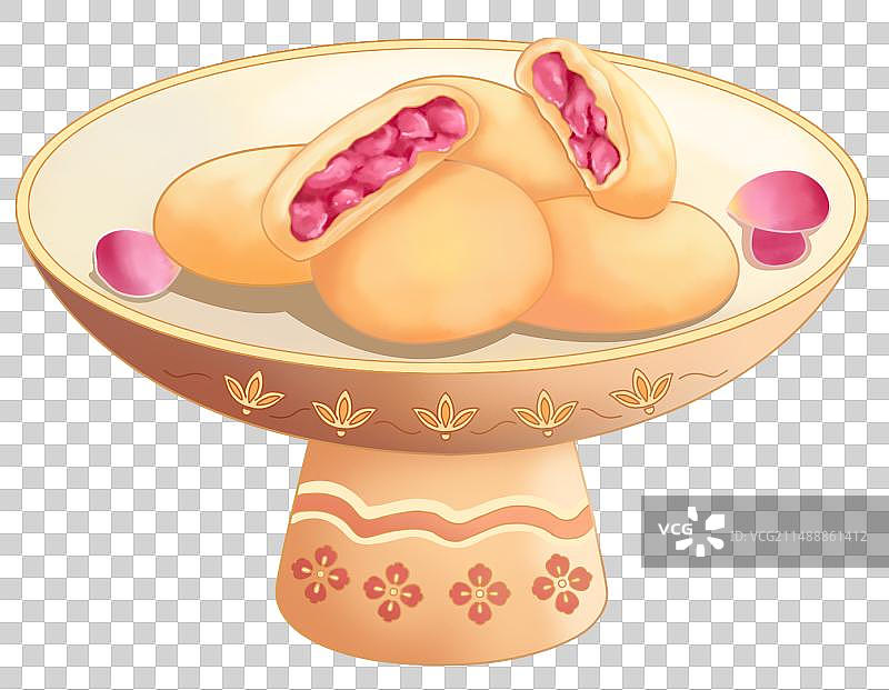 精致托盘里放着美味中式糕点云南旅游特产美食小吃玫瑰鲜花饼图片素材