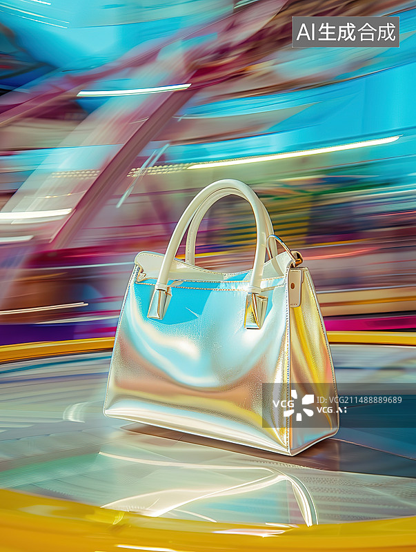 【AI数字艺术】商场里的空购物袋图片素材